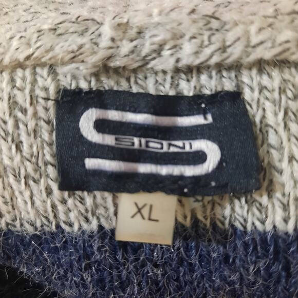 Sioni Womens Colorblock Wide Collar Gray Sweater WrapToggle Button Close Size XL - Picture 3 of 5